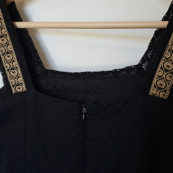 Tristan and Iseut/ 100%Linen Black Dress - Picture 6 of 7